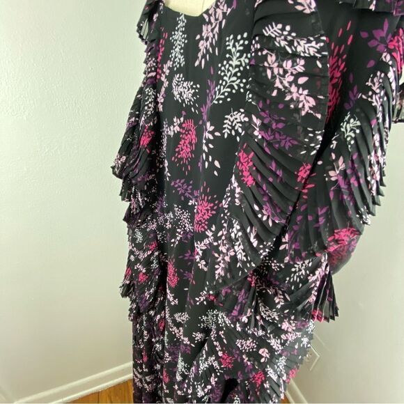Lane Bryant Black Asian Floral Ruffled Tiered Maxi Dress Plus Size Boho Romantic - Picture 9 of 15